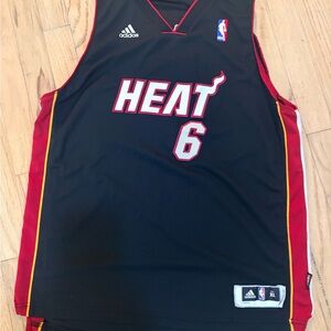 Adidas Black and Red Miami Heat Jersey